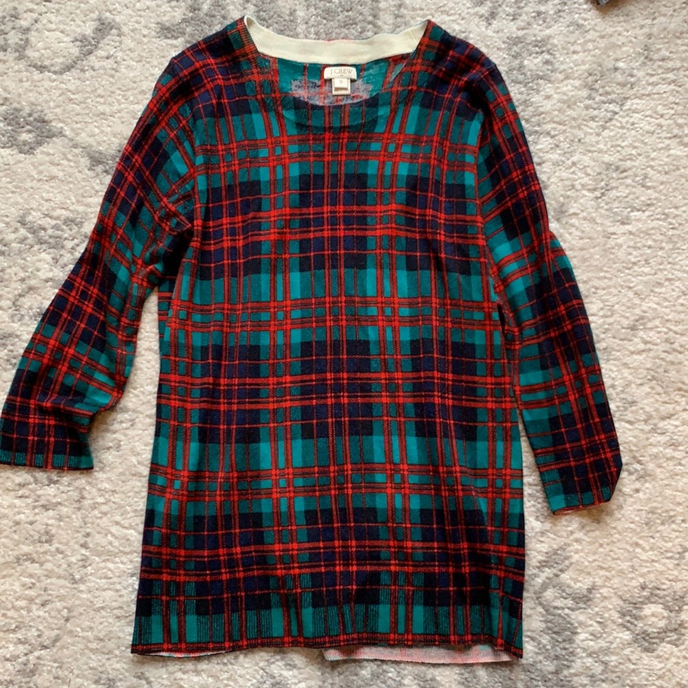 J. Crew tartan Christmas sweater